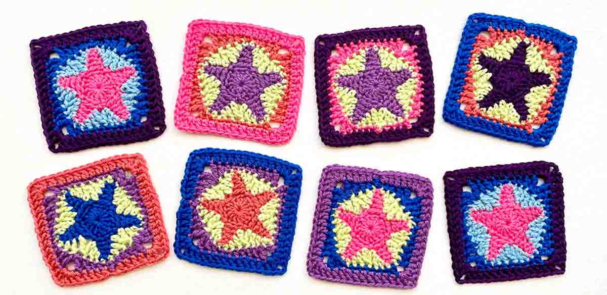 Classic Five-Point Star Square Pattern